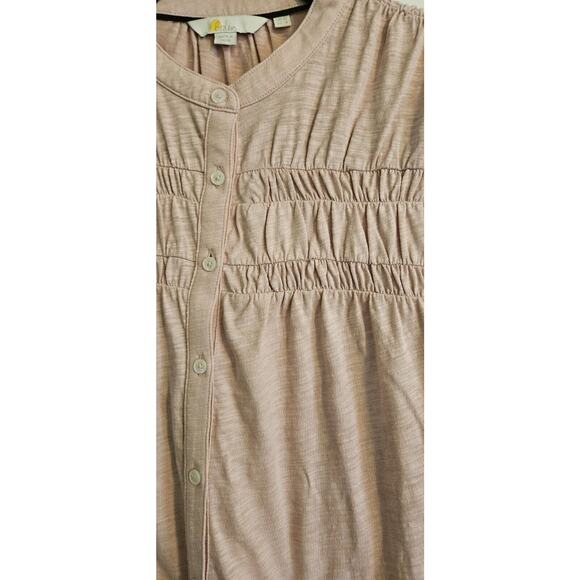 Boden Womens Size 8 Top Ruched Yoke Detail Pink Long Sleeve Button Down - Picture 3 of 7